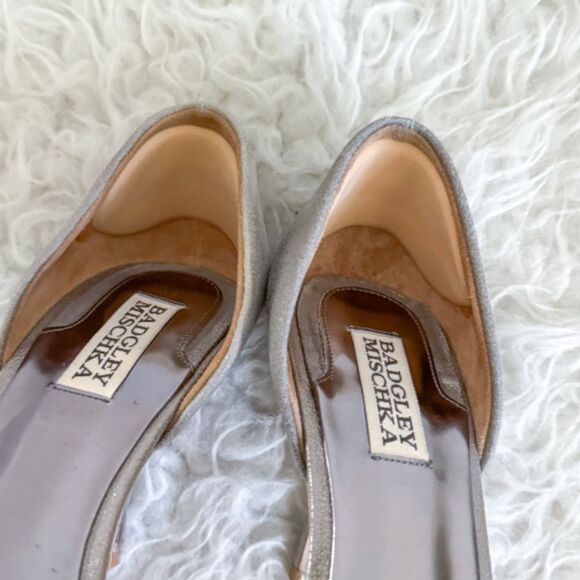 Badgley Mischka Gunmetal Silver Embellished Heels | Size 8 - Picture 10 of 10